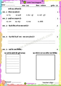 Sample question paper for monthly test, Unit test examination for all classes and all subject download PDF NCERT Worksheet