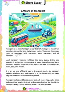 Best 15 short Essay in Enlglish Worksheet PDF Download a4 size