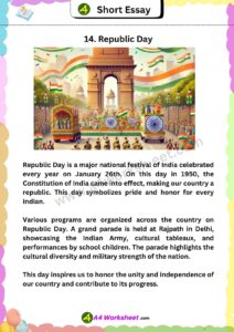 Best 15 short Essay in Enlglish Worksheet PDF Download a4 size