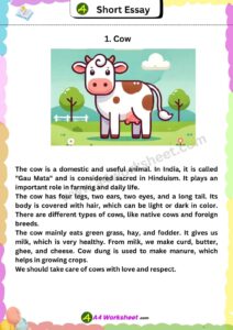 Best 15 short Essay in Enlglish Worksheet PDF Download a4 size