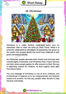 Best 15 short Essay in Enlglish Worksheet PDF Download a4 size