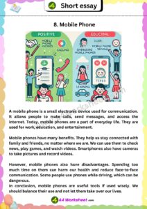 Best 15 short Essay in Enlglish Worksheet PDF Download a4 size