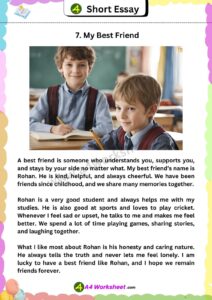 Best 15 short Essay in Enlglish Worksheet PDF Download a4 size